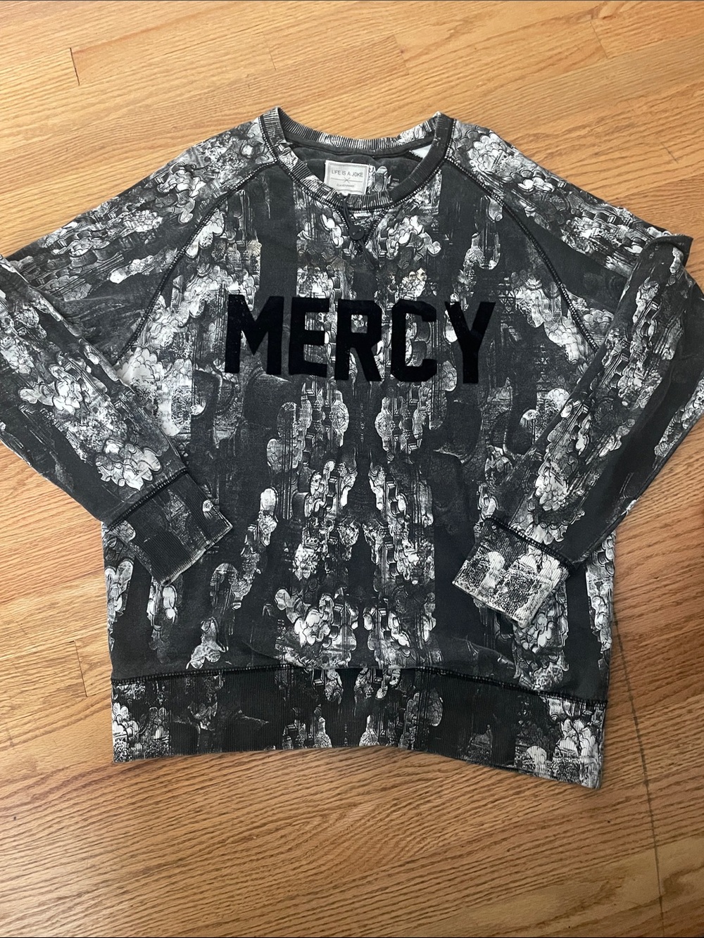 Eleven Paris Black & White MERCY Graphic Pullover